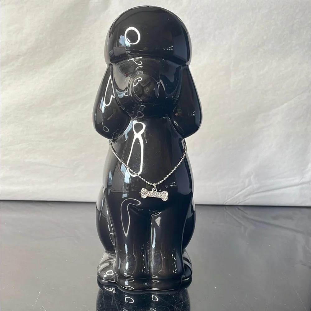 Black poodle piggy bank with Glossy Finish